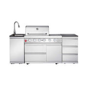 Castelle Flame Deluxe 4-Burner 72000 BTU Stainless Steel BBQ Island (SAK31425)