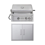 Edgestar 60K BTU 30-Inch Natural Gas Built-In Grill With Lighted Grill Area And Double Access Doors (SAK82568)