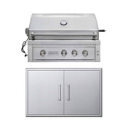 Edgestar 89K BTU 36-Inch Wide Liquid Propane Built In Grill With Insulated Jacket And Double Access Doors (SAK78429)