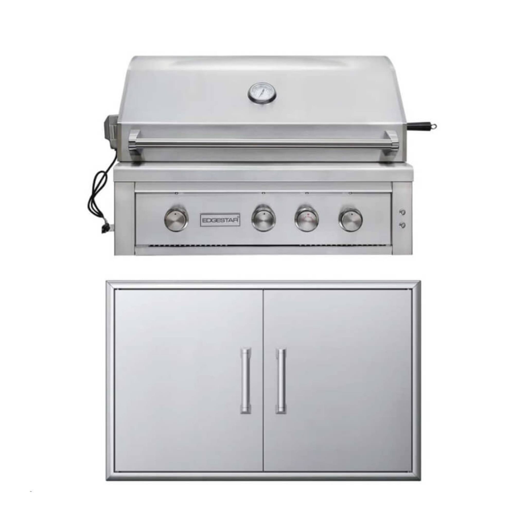 Edgestar 89K BTU 36-Inch Wide Liquid Propane Built In Grill With Insulated Jacket And Double Access Doors (SAK78429)