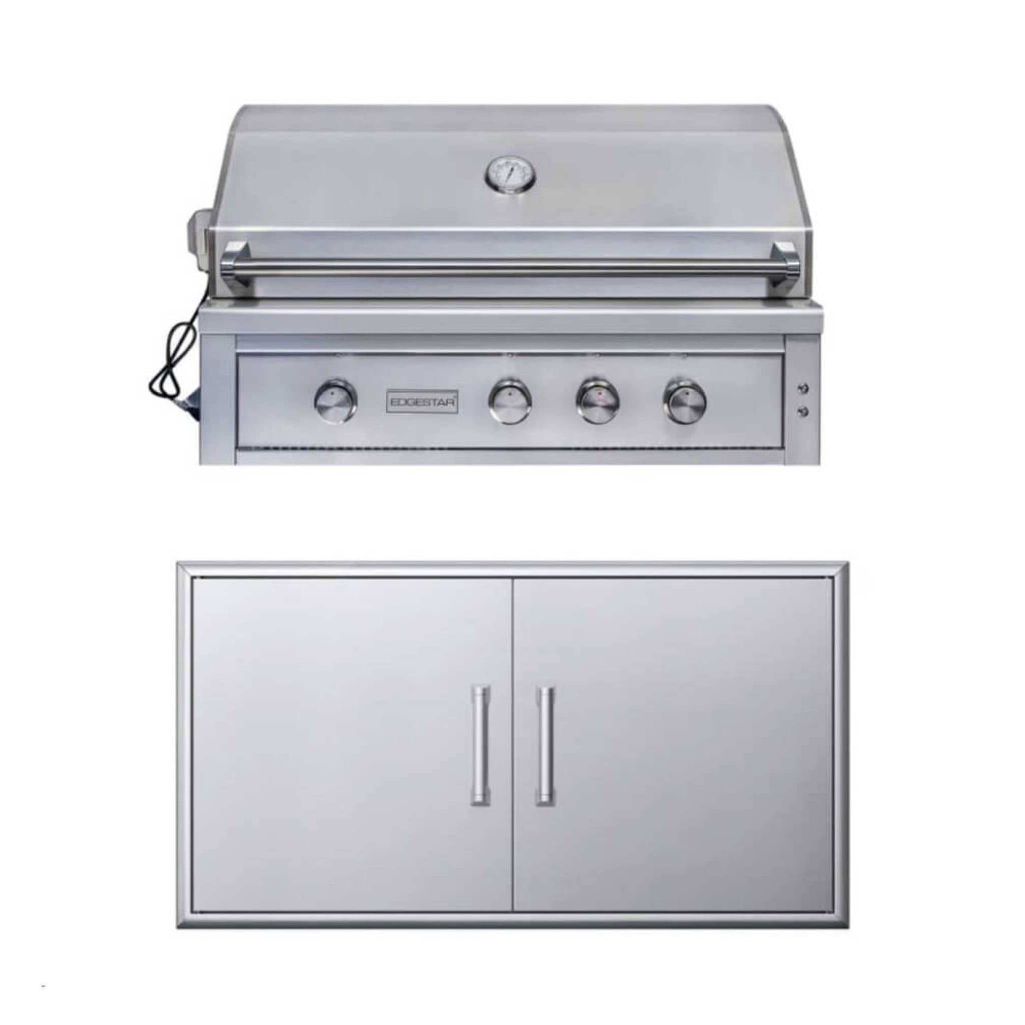 Edgestar 89K BTU 42-Inch Built-In Natural Gas Grill With Insulated Jacket And Double Access Doors Insulated Jacket (SAK94627)