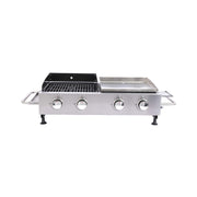 High Temperature 40K BTU 2-Burner Stainless Steel Plancha Combo Gas Grill (SAK71285)