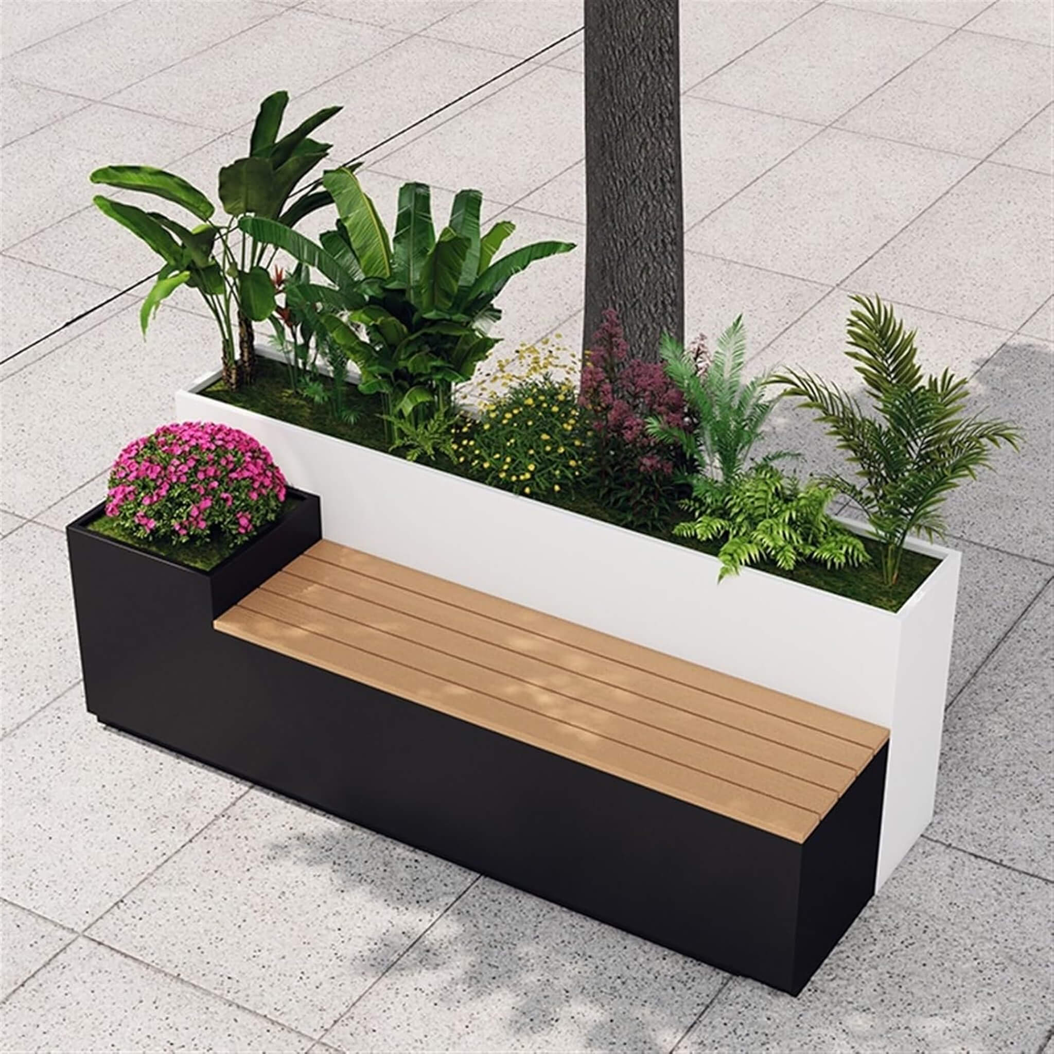 Large Outdoor All-Weather Commercial Flower Box Potting Bench [Made To Order] (SAK70249)