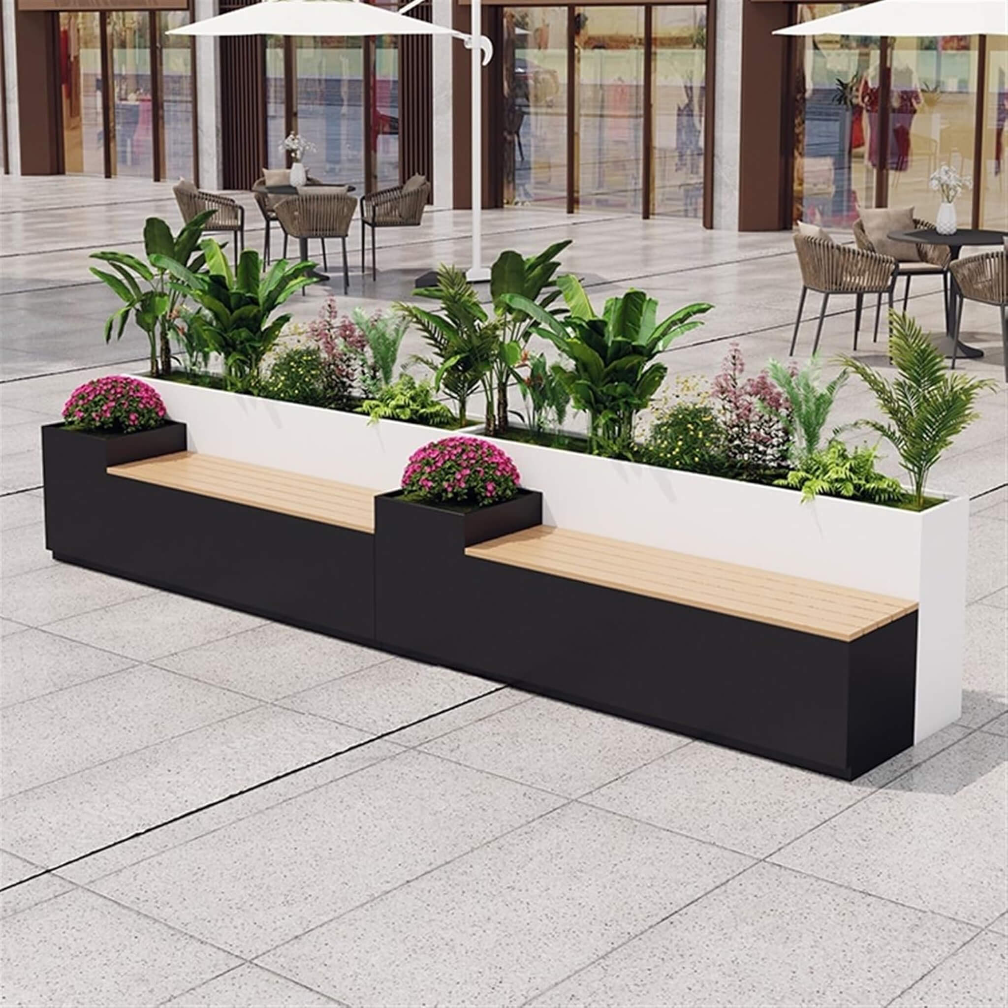 Large Outdoor All-Weather Commercial Flower Box Potting Bench [Made To Order] (SAK70249)