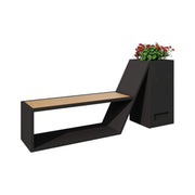 4FT Outdoor Commercial All-Weather Metal Bench With Planter Box [Made To Order] (SAK57219)