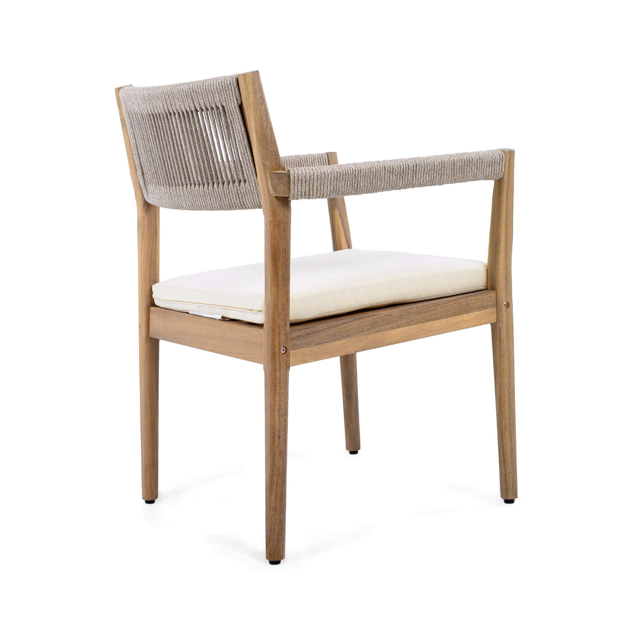 Alora Premium 5-Piece Outdoor Acacia Wood Patio Furniture Set With Braided Dining Chairs, Cushions, And Dining Table (SAK26754)