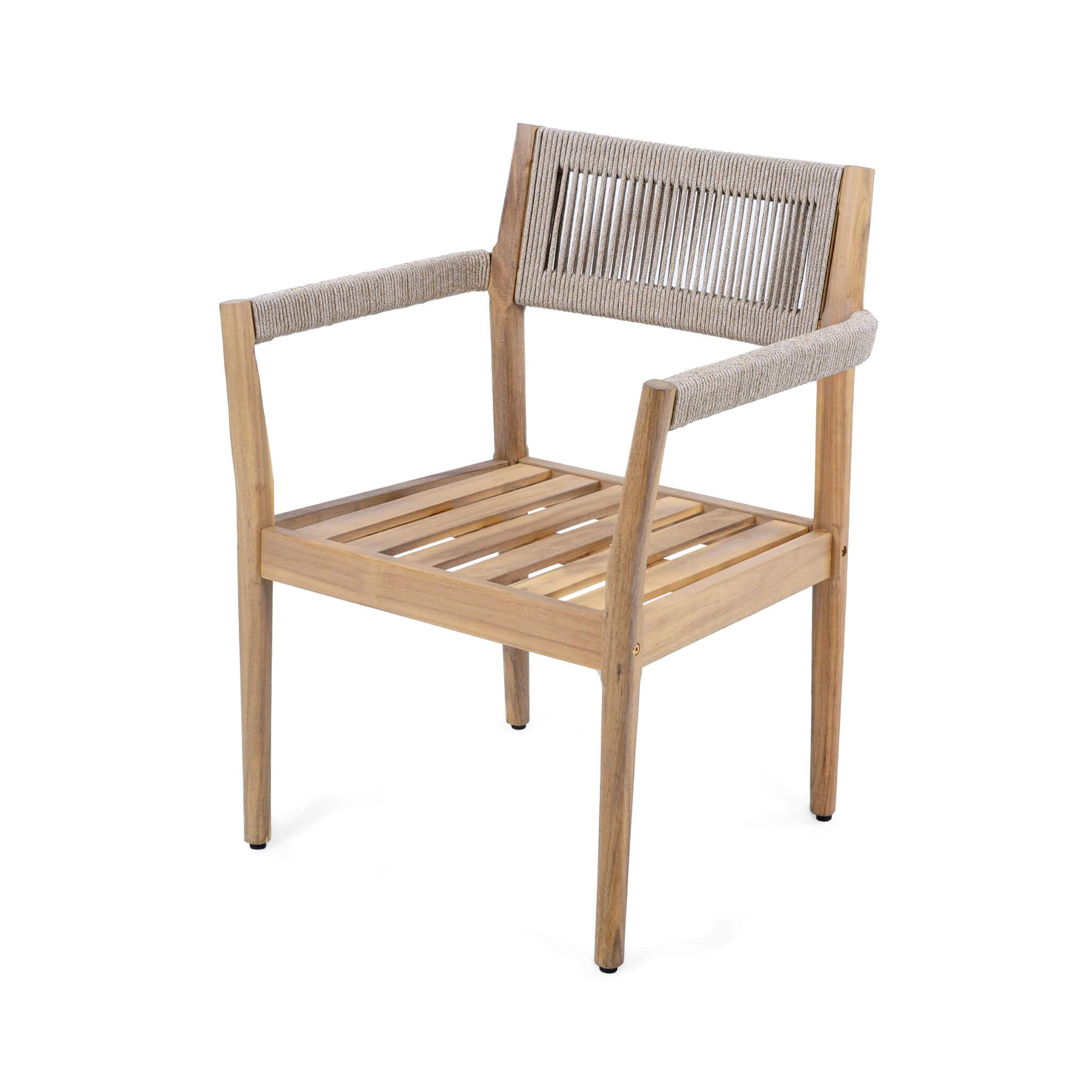 Alora Premium 5-Piece Outdoor Acacia Wood Patio Furniture Set With Braided Dining Chairs, Cushions, And Dining Table (SAK26754)