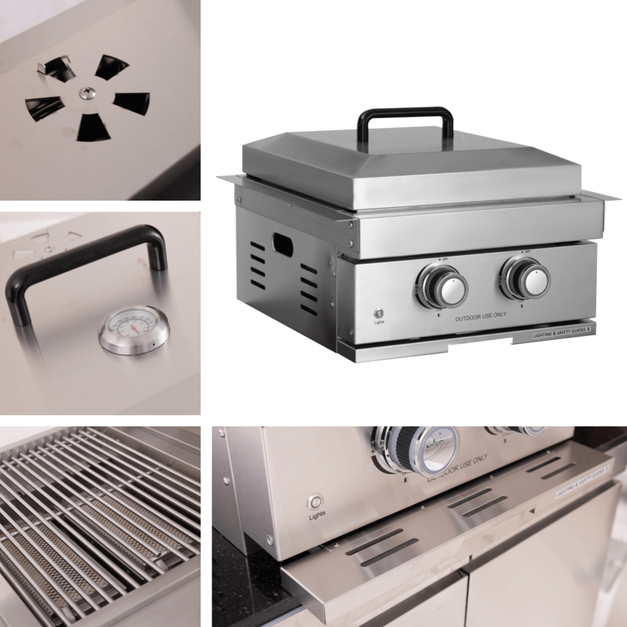 Premium Outdoor Kitchen With 32-Inch 60K BTU Built-In Stainless Steel LPG Gas Grill, Door And Drawer Combo And Stainless Steel Ice Box (SAK98661)