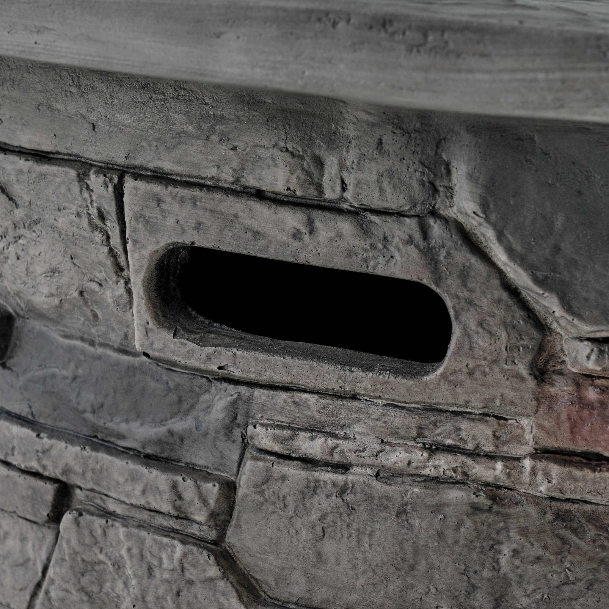 Alora 32-Inch Transitional Outdoor Concrete Round Propane Fire Pit Table, Gray (SAK48268)