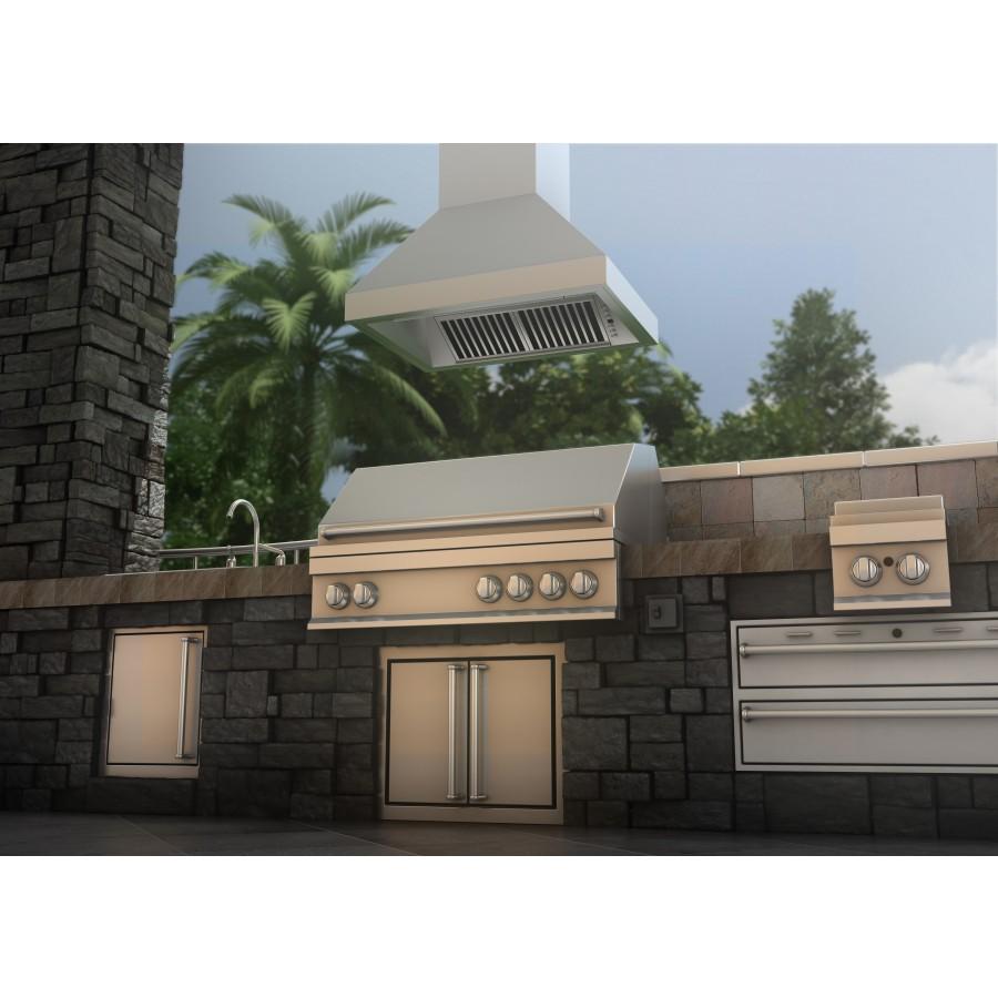 ZLINE 36" Outdoor/Indoor Island Stainless Range Hood, 597i-304-36