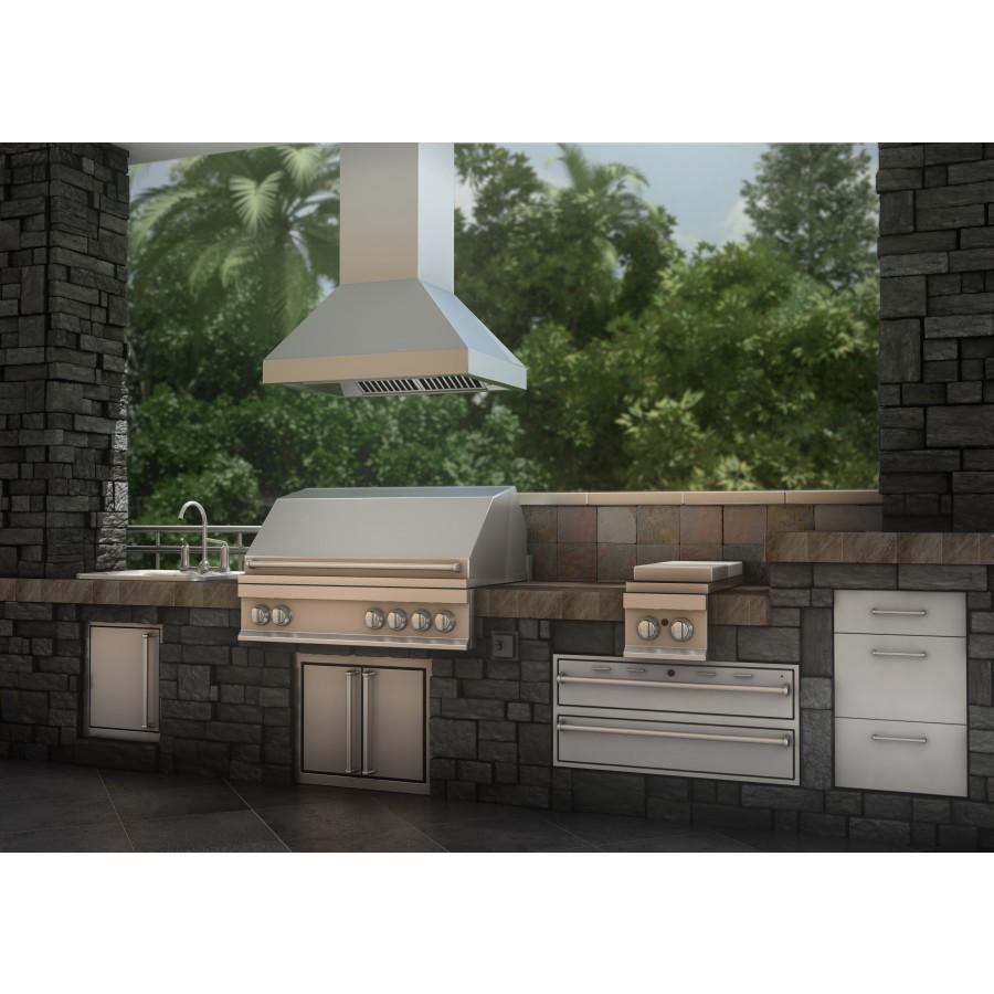 ZLINE 36" Outdoor/Indoor Island Stainless Range Hood, 597i-304-36
