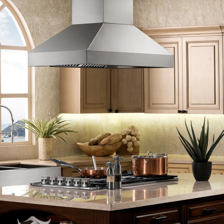 ZLINE 36" Outdoor/Indoor Island Stainless Range Hood, 597i-304-36