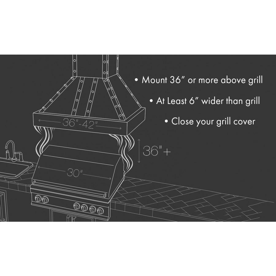 ZLINE 36" Outdoor/Indoor Island Stainless Range Hood, 597i-304-36