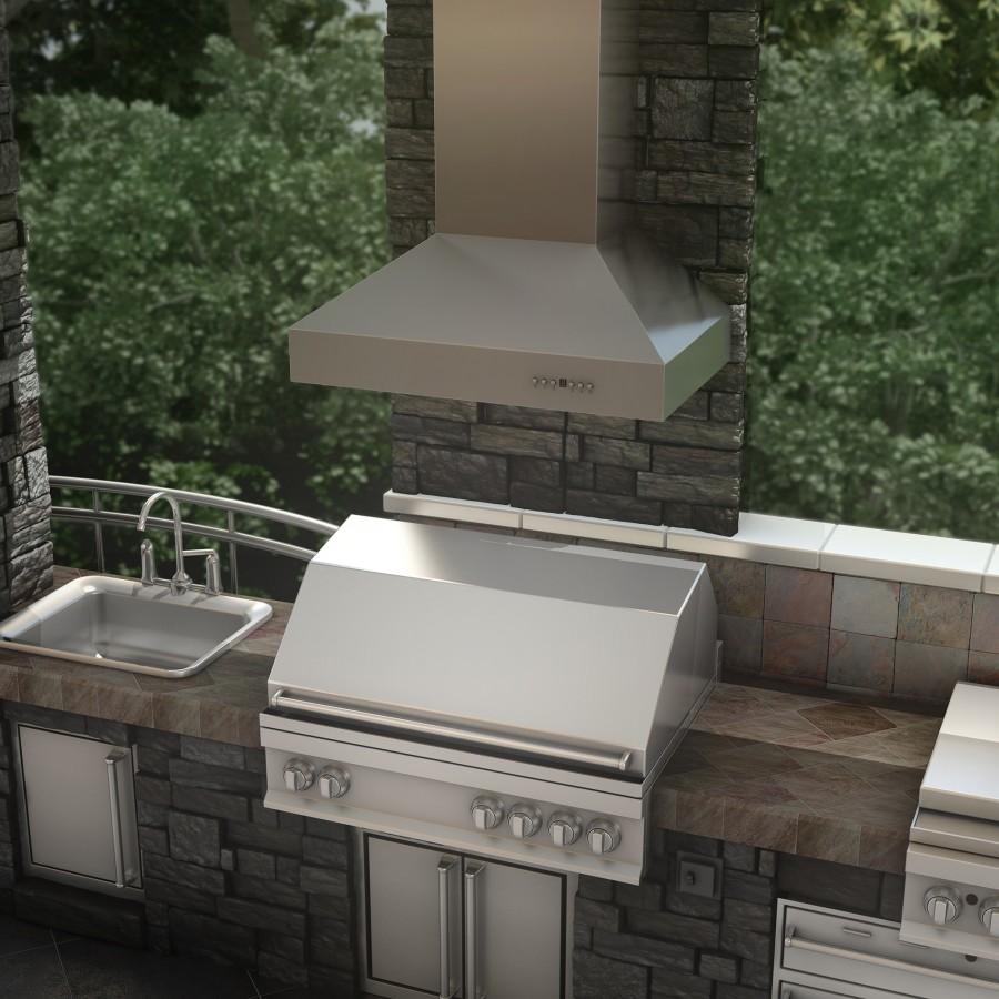 ZLINE 42" Outdoor/Indoor Stainless Steel Wall Range Hood, 667-304-42