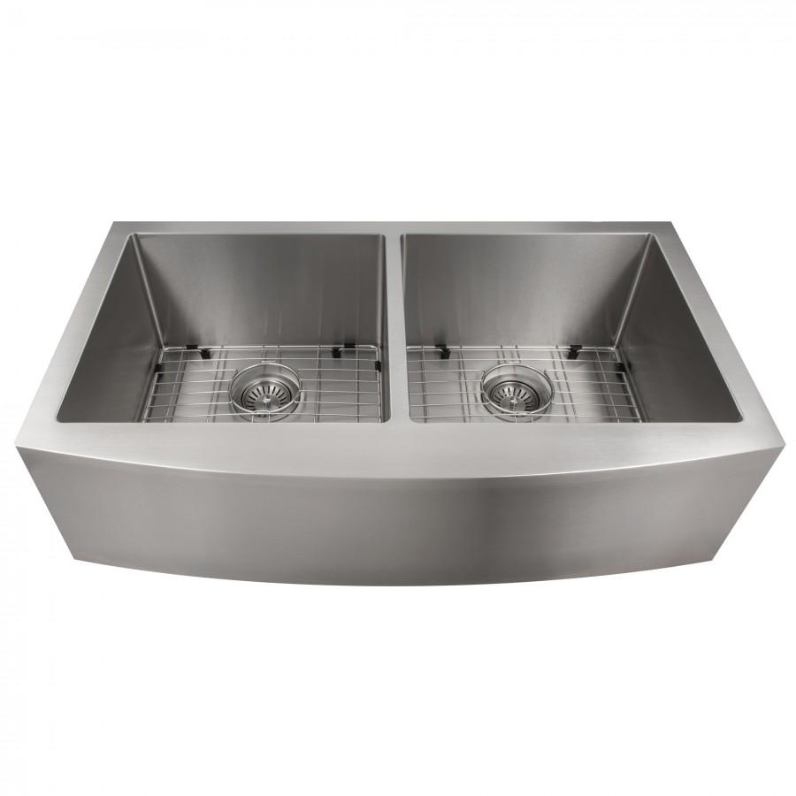ZLINE Farmhouse 36" Double Bowl Apron Sink Stainless Steel, SA50D-36