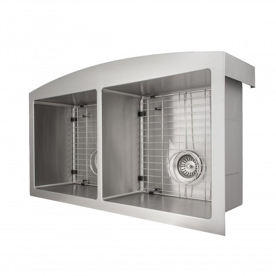 ZLINE Farmhouse 36" Double Bowl Apron Sink Stainless Steel, SA50D-36